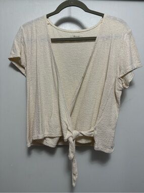Madewell Off White / Cream Wrap Top Size L